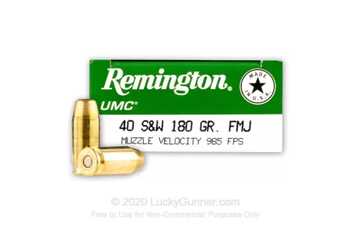40 S&W - 180 Grain MC - Remington UMC - 500 Rounds