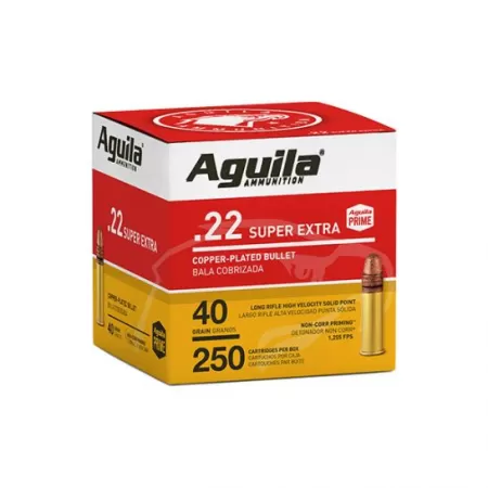 Aguila Super Extra 40 gr Copper Plated .22 LR Ammunition 250 Rounds - 1B221100