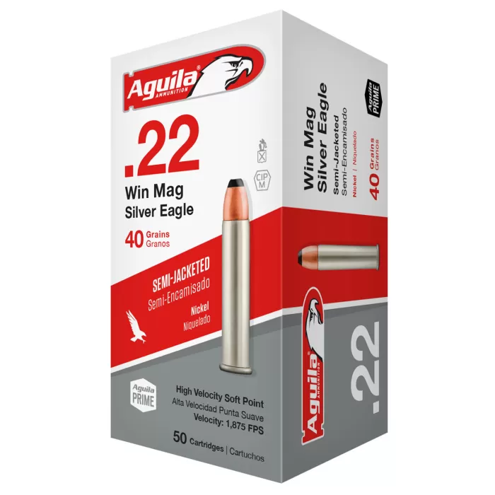 Aguila Silver Eagle High Velocity Brass .22 Mag 50Rds Aguila Silver Eagle High Velocity Brass .22 Mag 50Rds