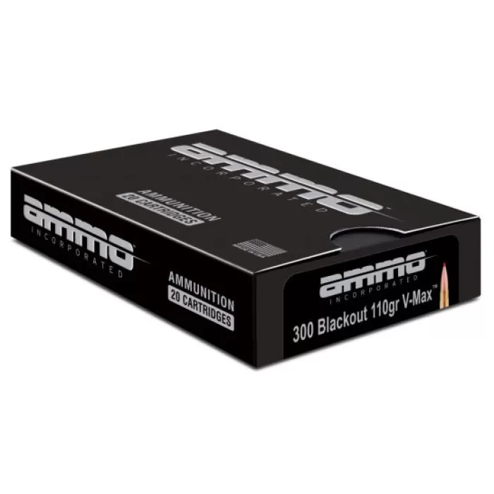 Ammo Inc Signature 110 gr V-Max 300 Blackout Ammunition, 20 Rounds - 300B110VMX-A20 Ammo Inc Signature 110 gr V-Max 300 Blackout Ammunition, 20 Rounds - 300B110VMX-A20