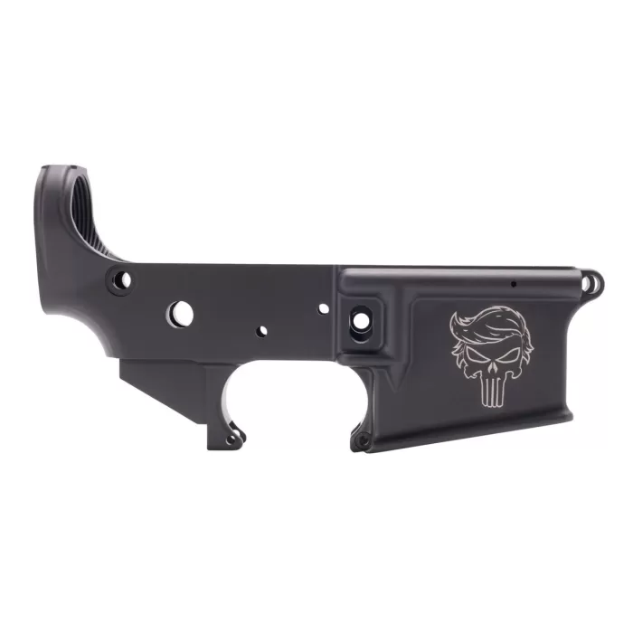 Anderson Am-15 Forged Stripped Ar15 Lower Receiver - Black Trump Punisher Logo Retail Packaging D2-K067-A025 Anderson Am-15 Forged Stripped Ar15 Lower Receiver - Black Trump Punisher Logo Retail Packaging D2-K067-A025