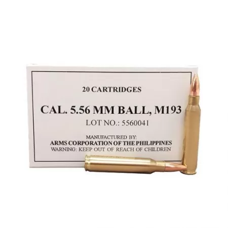 Armscor M193 Centerfire Brass 5.56 NATO 55-Grain 20-Rounds FMJ