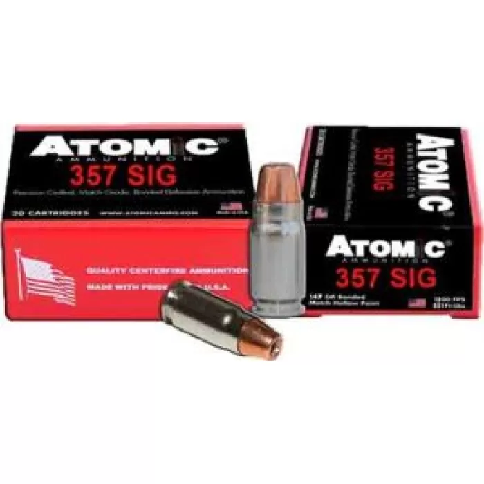 Atomic Ammunition 357 Sig 147Gr Jhp 20Rd 10Bx/Cs A4553 Atomic Ammunition 357 Sig 147Gr Jhp 20Rd 10Bx/Cs A4553