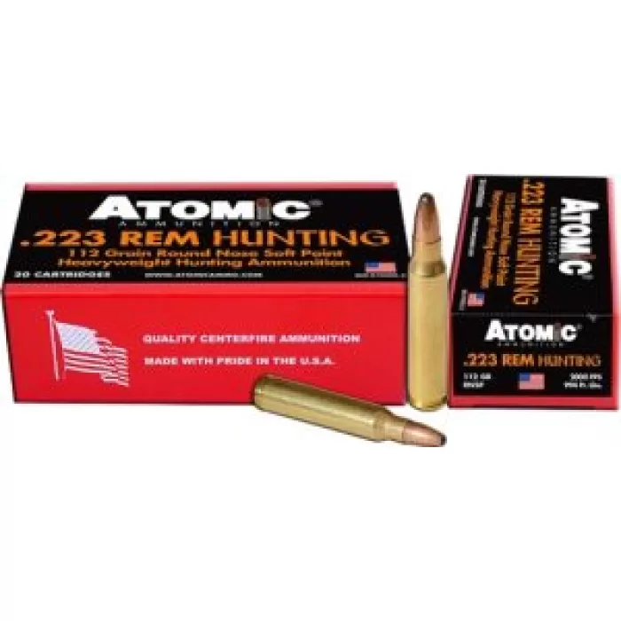 Atomic Ammunition 223 Rem 112Gr RN SP 20Rd 10Bx/Cs 00483 858767004836
