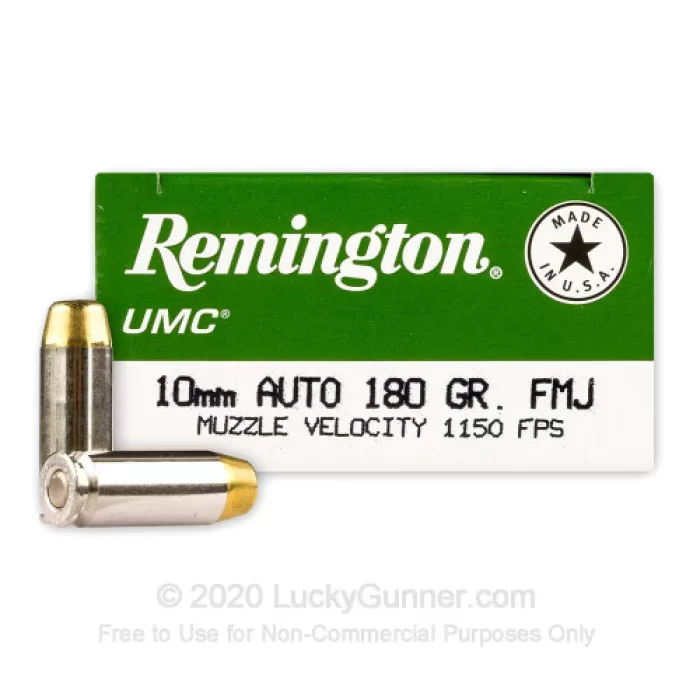 Remington UMC 10mm Auto Ammo 180 Grain Full Metal Jacket Case of 500 (10 Boxes of 50)