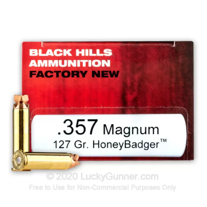357 Mag - 127 Grain HoneyBadger - Black Hills Ammunition - 50 Rounds 357 Mag - 127 Grain HoneyBadger - Black Hills Ammunition - 50 Rounds