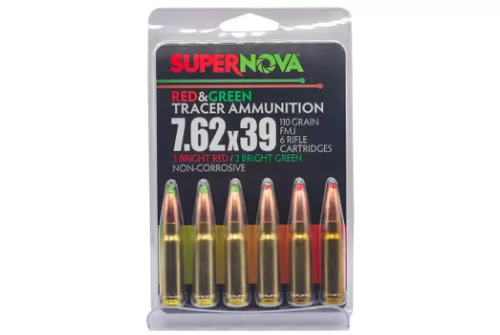 Supernova PMSN762MP Green/Red Tracer 7.62x39mm 110gr Full Metal Jacket 6 Per Box/60 Case