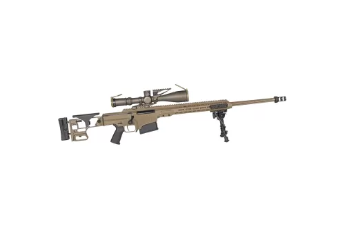 Barrett, MRAD MK22, Bolt Action Rifle, 300 Norma Mag, 26" Fluted Barrel, Coyote Brown Cerakote Finish, Matte, Synthetic Stock, 10 Rounds, 1 Magazine, Nightforce Mount, Nightforce ATACR 7-35x56 Scope, Bipod Bag Rider,