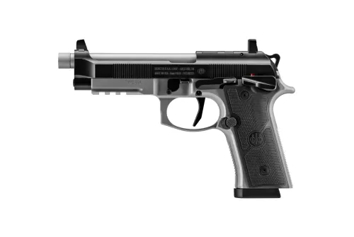 Beretta 92XI 9mm, 5.1" Threaded Barrel, Silver Frame, Optic Ready, 18rd