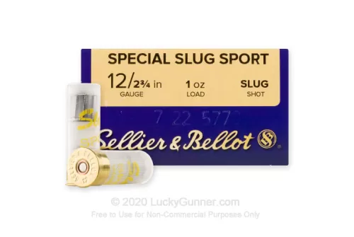 Sellier & Bellot 12 Ga, 2.75", 1 oz, Slug, 250rd Case