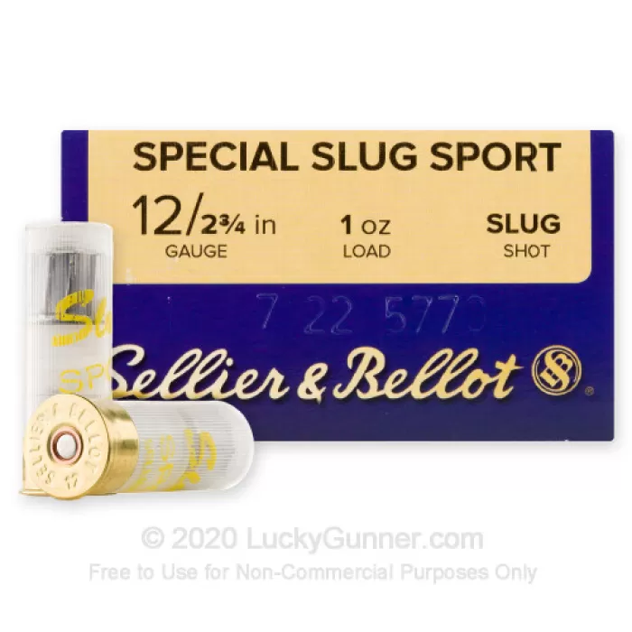 Sellier & Bellot 12 Ga, 2.75", 1 oz, Slug, 250rd Case