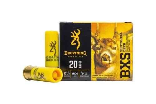 Browning BXS 20 Ga, 2.75", 3/4 oz, Sabot Slug Shot, 5rd Box