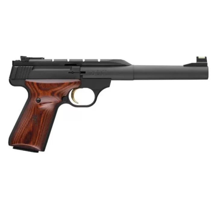 Browning 051499490 Buck Mark Hunter 22 LR 10+1 7.25" Tapered Bull Barrel, Matte Black Optic Ready/Serrated Steel Slide, Matte Black Aluminum Frame, Laminate Cocobolo Grips Browning 051499490 Buck Mark Hunter 22 LR 10+1 7.25" Tapered Bull Barrel, Matte Black Optic Ready/Serrated Steel Slide, Matte Black Aluminum Frame, Laminate Cocobolo Grips
