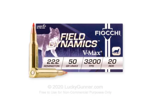 222 Rem - 50 Grain V-MAX - Fiocchi - 200 Rounds