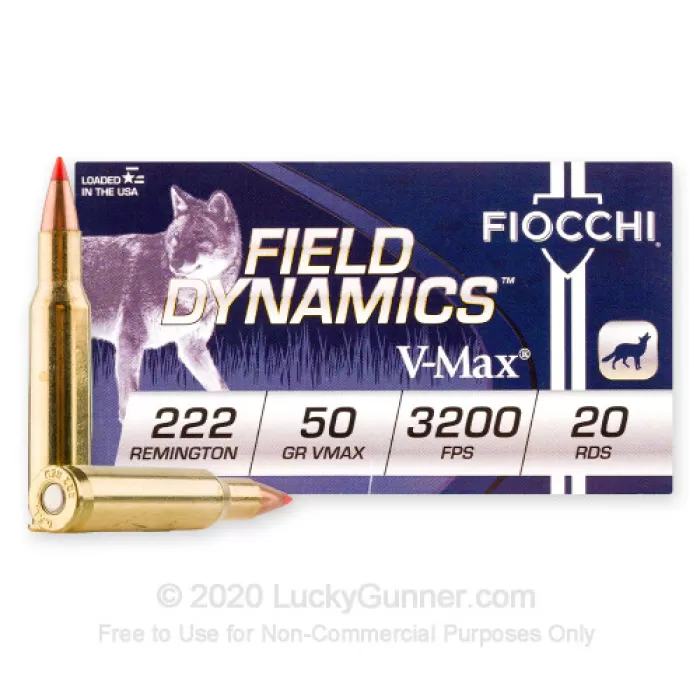 222 Rem - 50 Grain V-MAX - Fiocchi - 200 Rounds 222 Rem - 50 Grain V-MAX - Fiocchi - 200 Rounds