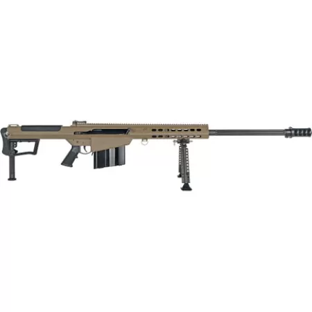 Barrett 20186 M107A1  50 BMG 10+1 20" Fluted Barrel, Flat Dark Earth Receiver w/Picatinny Rail, M-LOK Handguard, QD BiPod Forend, Black Polymer Grip