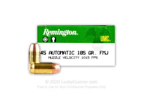 Remington UMC 45 ACP Ammo 185 Grain Full Metal Jacket Case of 500 (10 Boxes of 50)