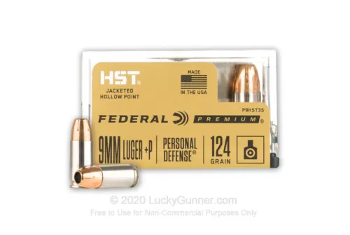 9mm - +P 124 Grain JHP - Federal Personal Defense HST - 200 Rounds