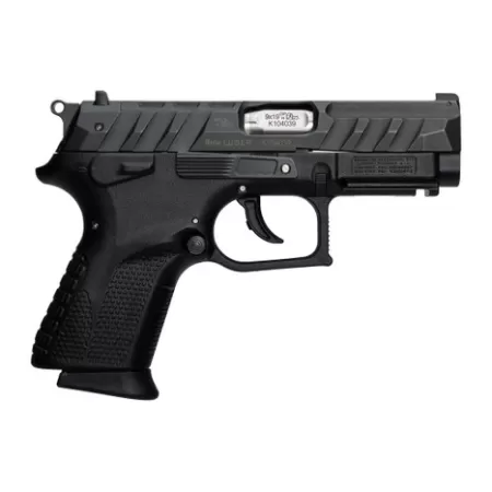 Grand Power 8588005944663 P1S Mk23 9mm Luger 12+1 3.66" Stainless Rotating Barrel, Black Optic Ready/Serrated Slide, Black Frame w/Accessory Rail, Checkered Grip, Ambidextrous