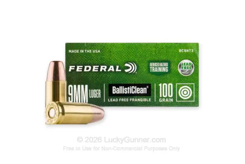 9mm - 100 Grain RHT Frangible - Federal LE Ballisticlean - 1000 Rounds