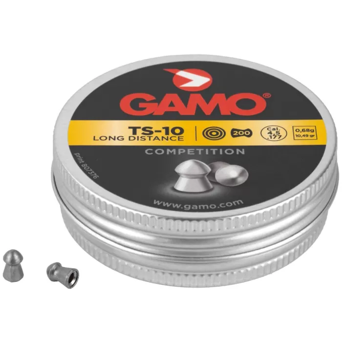 TS-10 Long Distance Lead Pellets .177 Caliber 200 Per Clampack TS-10 Long Distance Lead Pellets .177 Caliber 200 Per Clampack