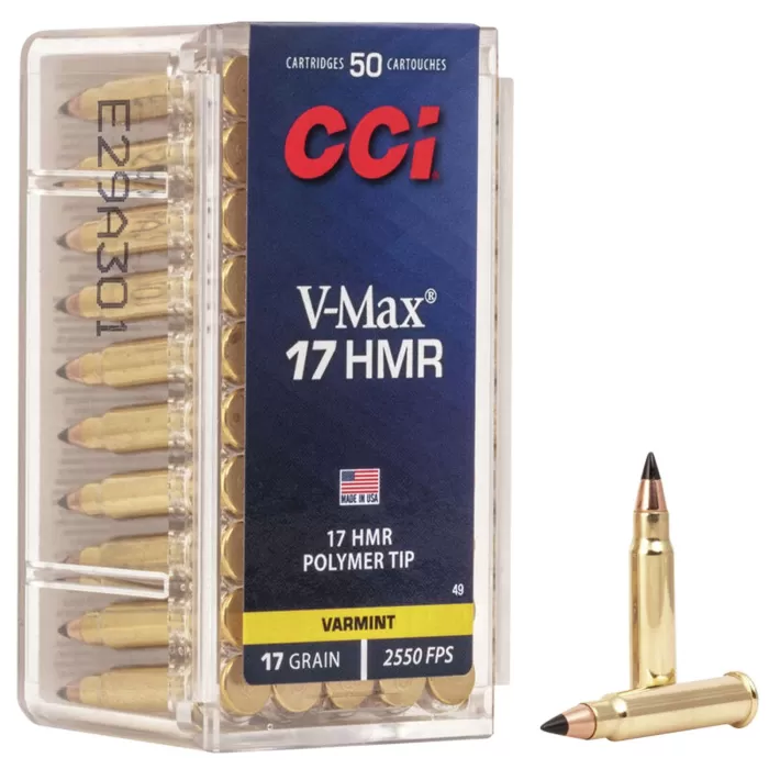 CCI 0049 Varmint 17 HMR 17 gr V-Max Polymer Tip 50 Bx CCI 0049 Varmint 17 HMR 17 gr V-Max Polymer Tip 50 Bx