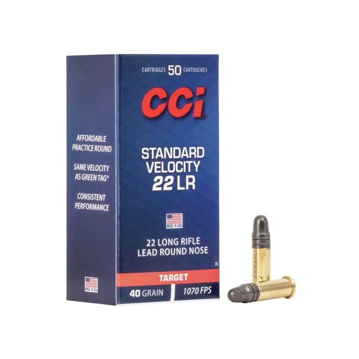 CCI Standard Velocity, .22LR, LRN, 40 Grain, 500 Rounds - Dirty Bird Industries CCI Standard Velocity, .22LR, LRN, 40 Grain, 500 Rounds - Dirty Bird Industries
