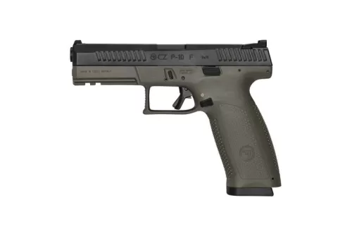 CZ P10 F 4.5" 9mm Pistol, Black/OD Green - 89545
