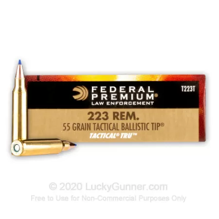 223 Rem - 55 Grain Nosler Ballistic Tip - Federal LE Tactical TRU - 20 Rounds