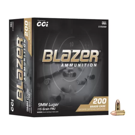 BLAZER 9MM 115GR FMJ 200RD TRAY