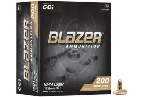 BLAZER 9MM 115GR FMJ 200RD TRAY