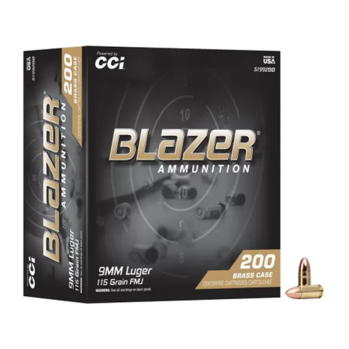 BLAZER 9MM 115GR FMJ 200RD TRAY