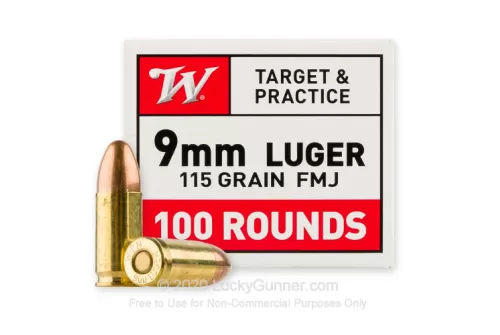 Winchester 9mm Target & Practice FMJ 115gr Case of 1000rds USA9MMVP