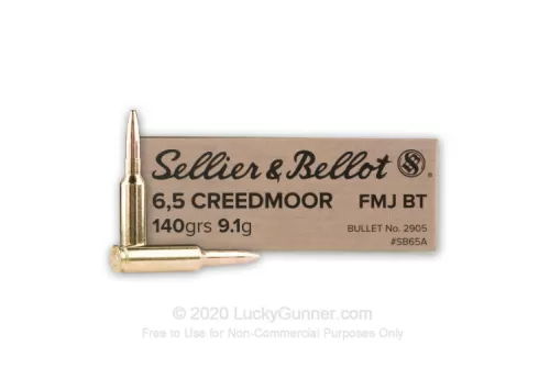 Sellier & Bellot 6.5 Creedmoor 140 Grain FMJ Ammo Rifle Ammo - 500 Rounds - Dirty Bird Industries