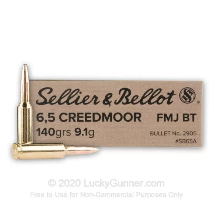 Sellier & Bellot 6.5 Creedmoor 140 Grain FMJ Ammo Rifle Ammo - 500 Rounds - Dirty Bird Industries