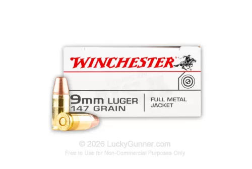 500rds - 9mm Winchester USA 147gr. TCMC Ammo