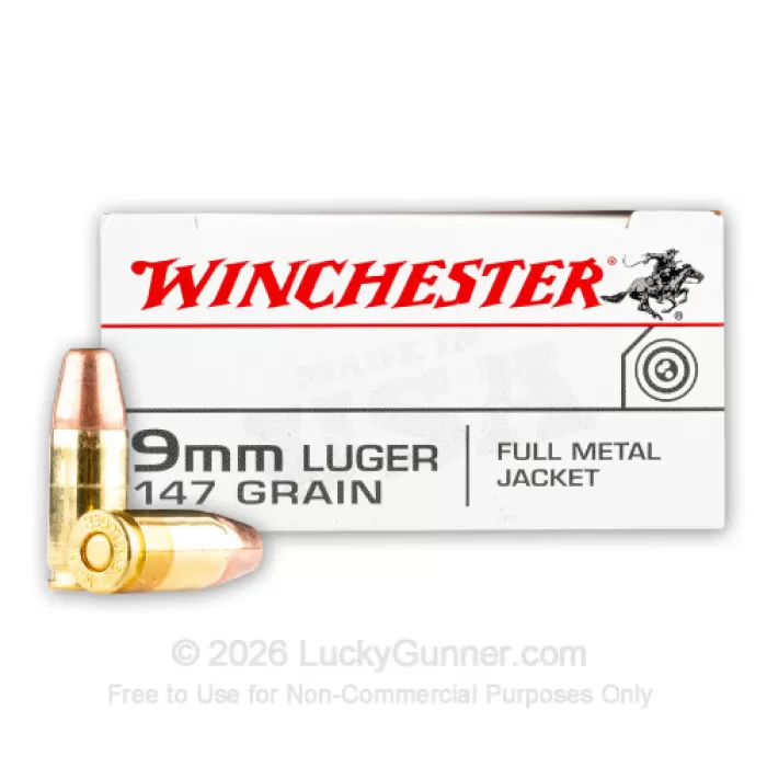 500rds - 9mm Winchester USA 147gr. TCMC Ammo