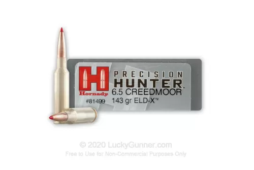 Hornady: Precision Hunter  6.5 Creedmoor, 143gr ELD-X , 200/Case
