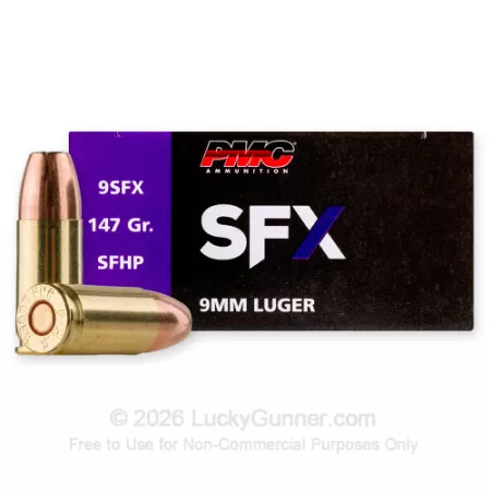 PMC SFX Handgun Ammunition 9mm Luger 147 gr. JHP 996 fps 50/ct