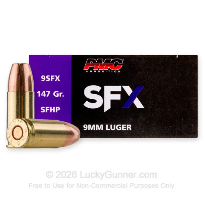 PMC SFX Handgun Ammunition 9mm Luger 147 gr. JHP 996 fps 50/ct