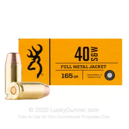Browning 40 S&W Training & Practice B191800402 165 Grain FMJ Ammo - 50 round box