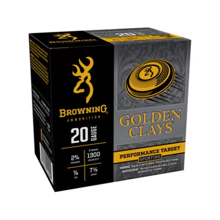 Browning Ammo BGC207 Golden Clays  20Gauge 2.75" 7/8oz 7.5Shot 25 Per Box/10 Case