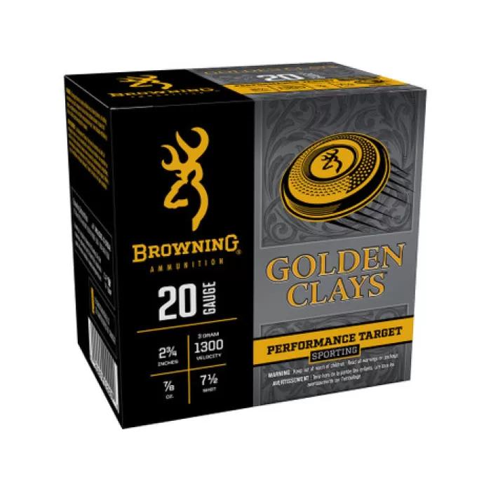 Browning Ammo BGC207 Golden Clays  20Gauge 2.75" 7/8oz 7.5Shot 25 Per Box/10 Case