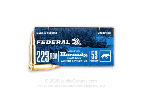 223 Rem - 53 Grain V-MAX - Federal Varmint & Predator - 200 Rounds