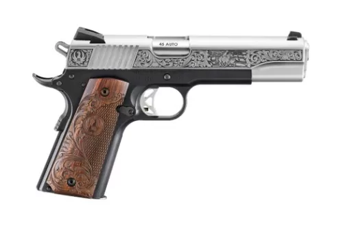 RUGER SR1911 45 ACP 5in 8rd Stainless Steel Western Engraved Pistol (16706)