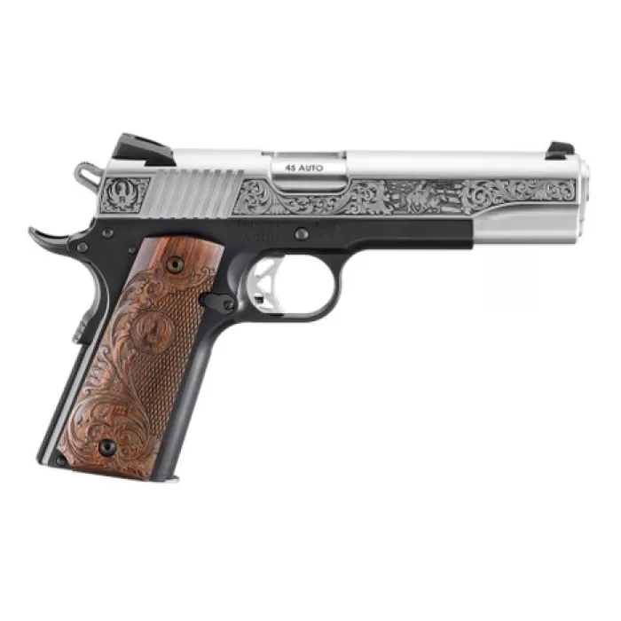 RUGER SR1911 45 ACP 5in 8rd Stainless Steel Western Engraved Pistol (16706)