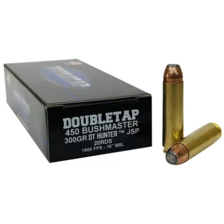 DoubleTap Ammunition 450B300SP   450Bushmaster 300gr Jacketed Soft Point 20 Per Box/25 Case