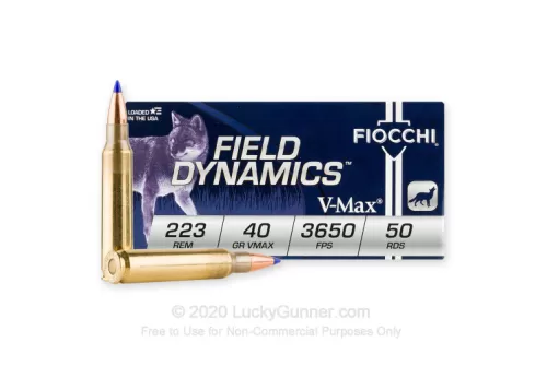 223 Rem - 40 Grain V-MAX Polymer Tip - Fiocchi - 1000 Rounds