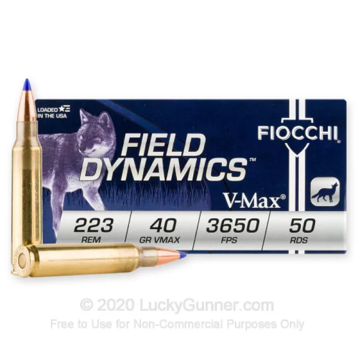 223 Rem - 40 Grain V-MAX Polymer Tip - Fiocchi - 1000 Rounds