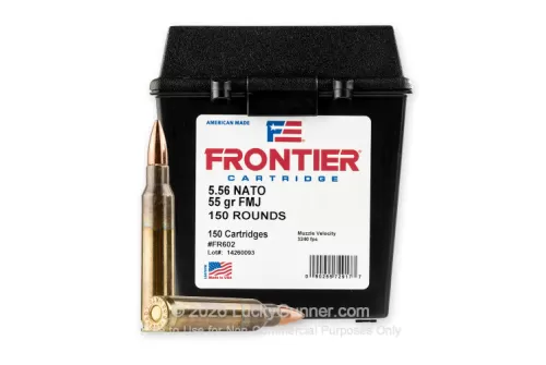 5.56x45 - 55 Grain FMJ - Hornady Frontier - 150 Rounds in Field Box